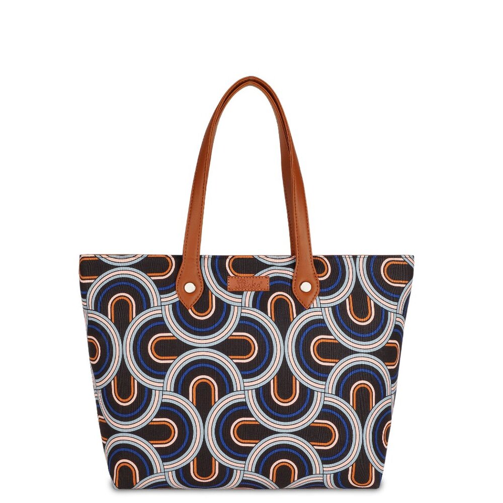 Hand Crafted Fabric Ladies Shoulder Tote Bag in Abstract Print, Top Handle Bag
